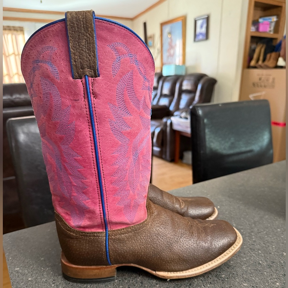 Justin Boots Pink and Brown Women's Boots